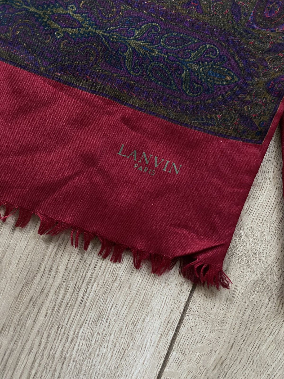 Lanvin Rare Vintage Lanvin Scarf Cashmere Laine Made In France Size ONE SIZE - 2 Thumbnail