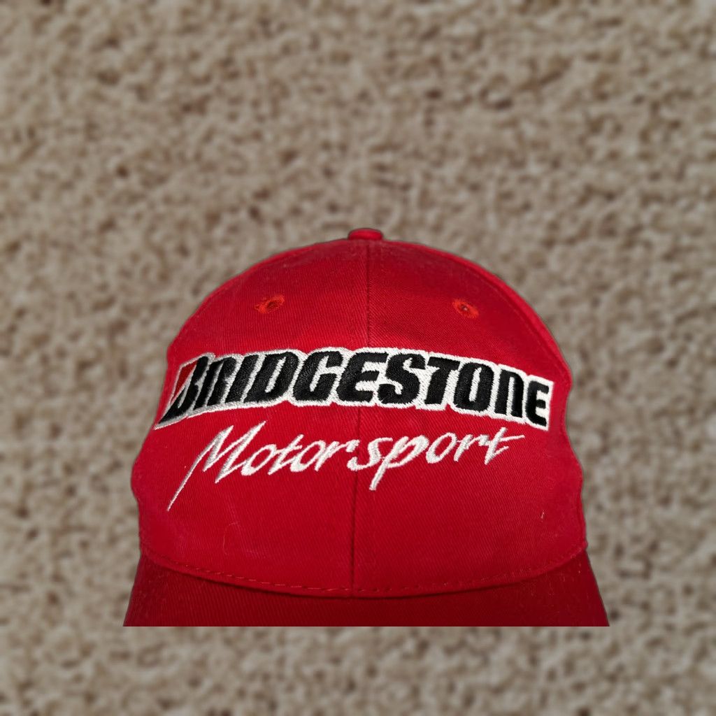 Vintage Bridgestone Motosport Hat Cap Snap Back Adult Red 100% Cotton Twill Size ONE SIZE - 1 Thumbnail