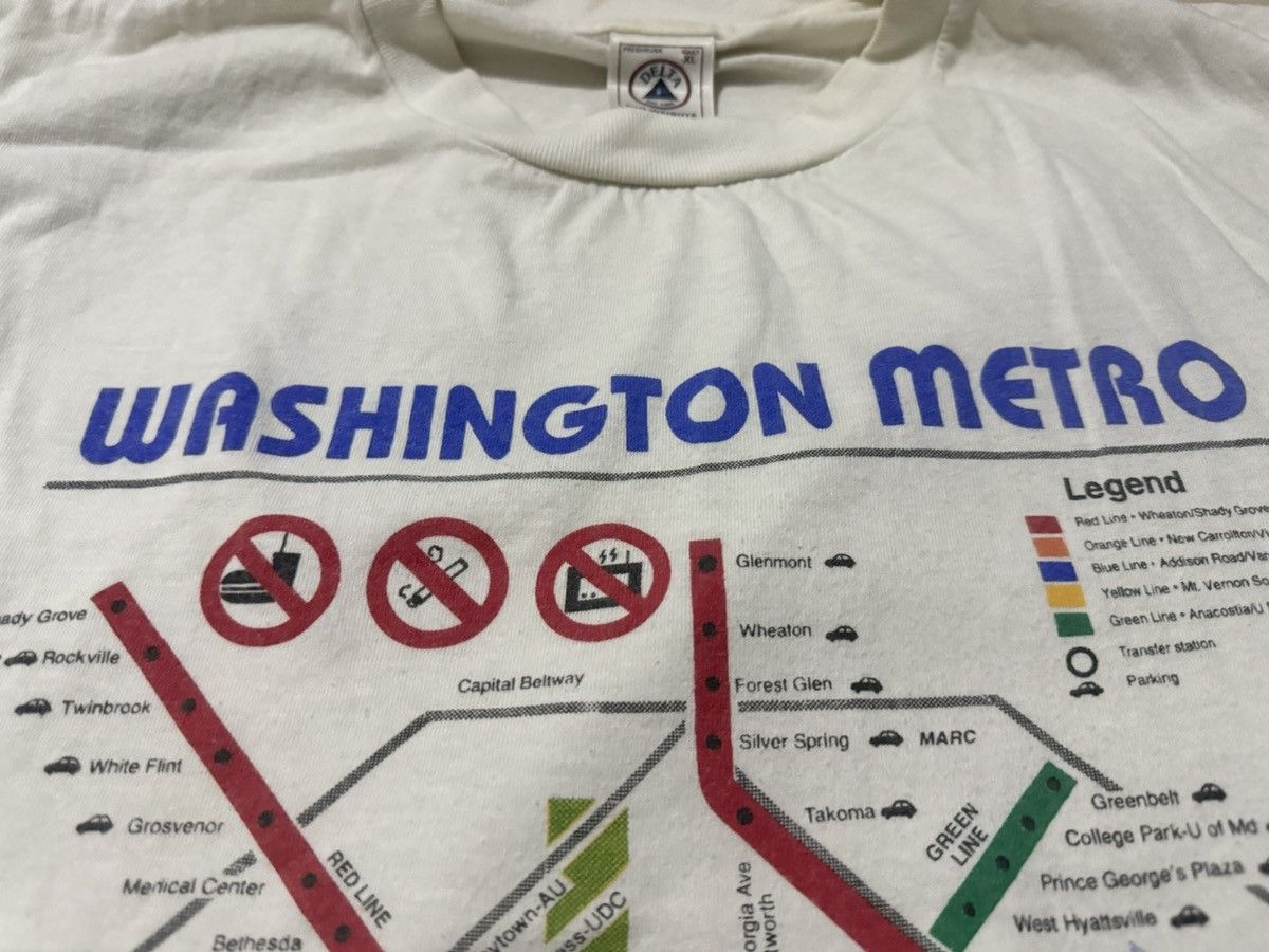 Vintage Vintage 90s Washington Metro T-Shirt Size US XL / EU 56 / 4 - 4 Thumbnail