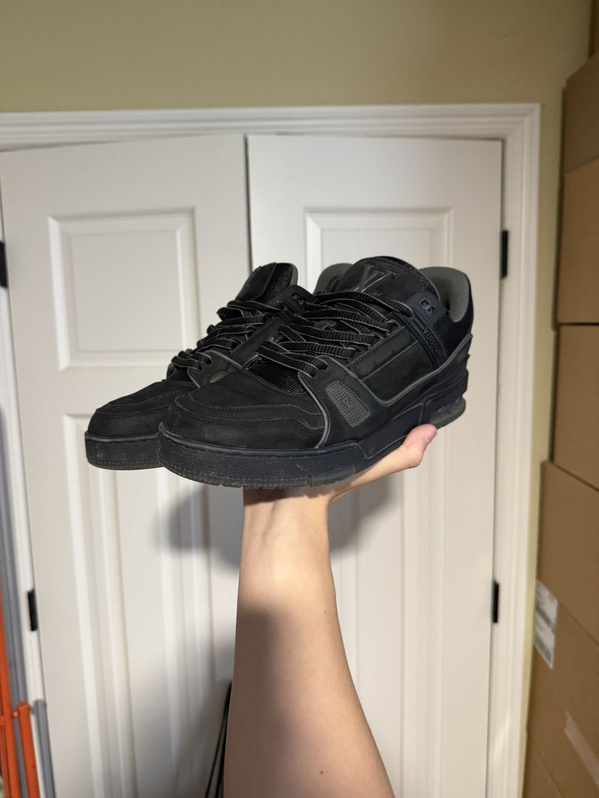 Louis Vuitton Louis Vuitton Black Suede Trainer Sneaker Size US 9 / EU 42 - 1 Thumbnail