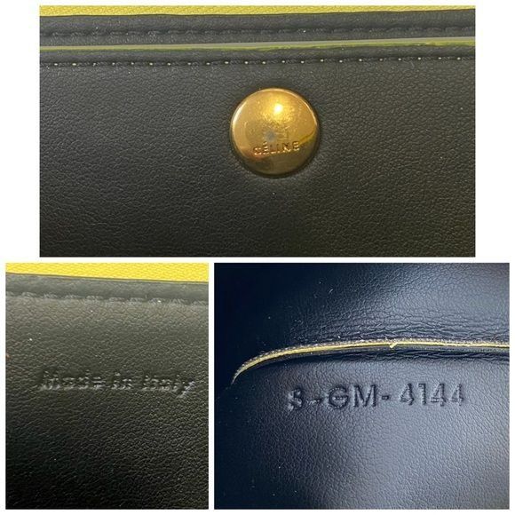 Celine New Celine Yellow/Grey Leather Duo Small Pouch Clutch Bag Size ONE SIZE - 9 Thumbnail