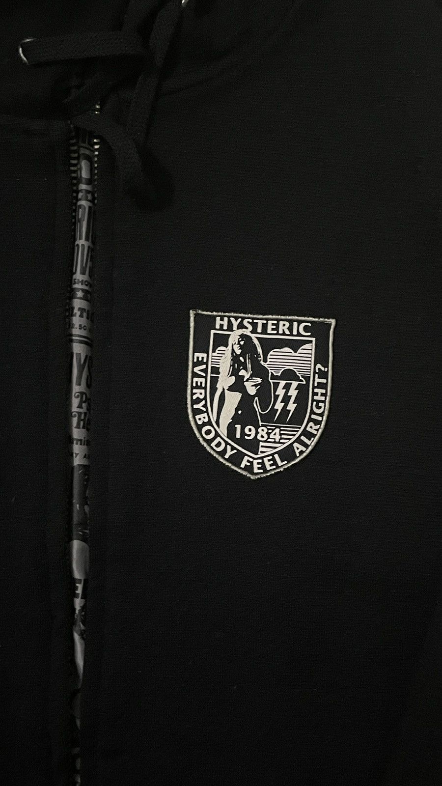 Hysteric Glamour HYSTERIC GLAMOUR Wool Zip-Up Hoodie with Emblem Print Size US M / EU 48-50 / 2 - 2 Thumbnail