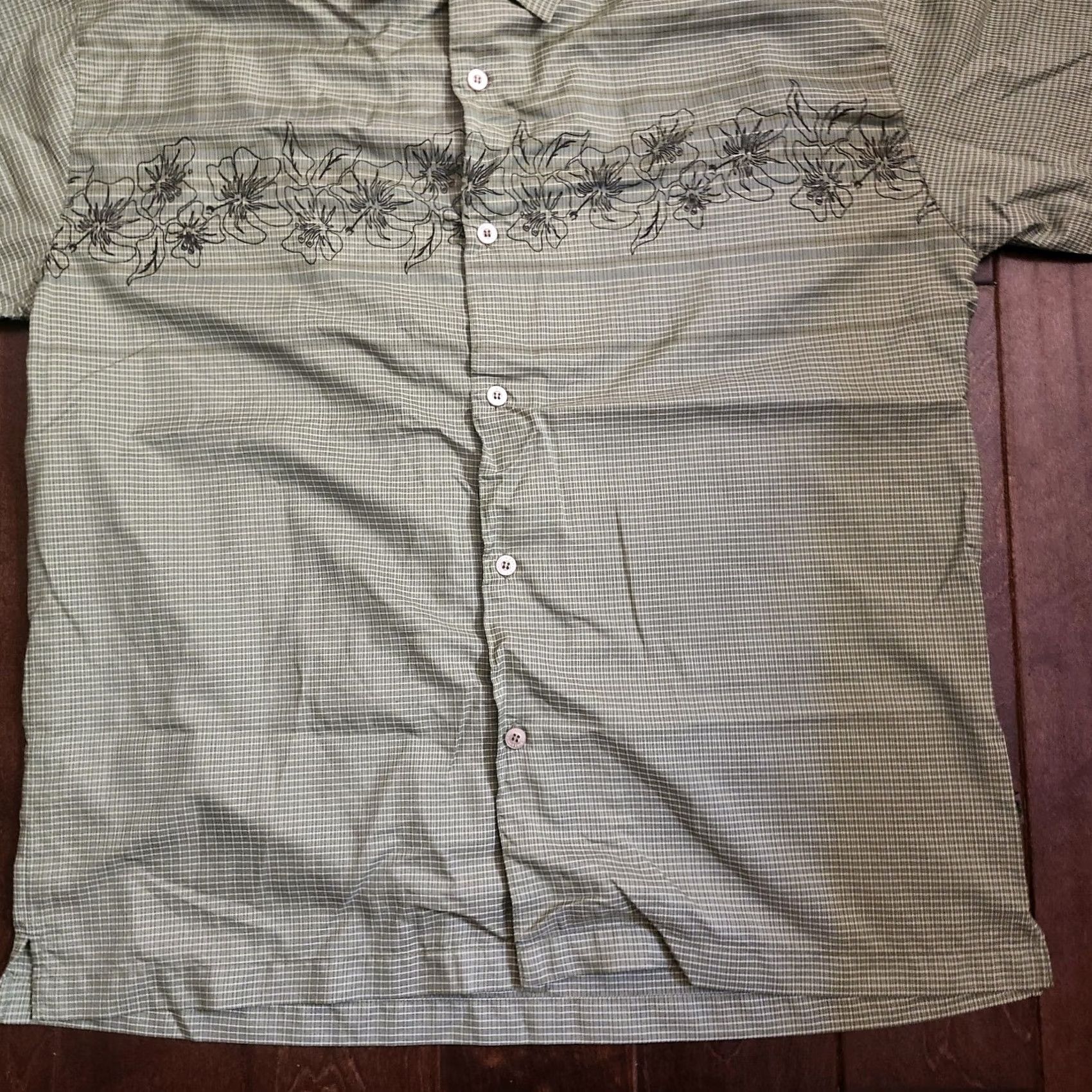 Vintage Pineapple Connection Hawaiian Green Floral Button Up Men's Shirt L Size US L / EU 52-54 / 3 - 3 Thumbnail