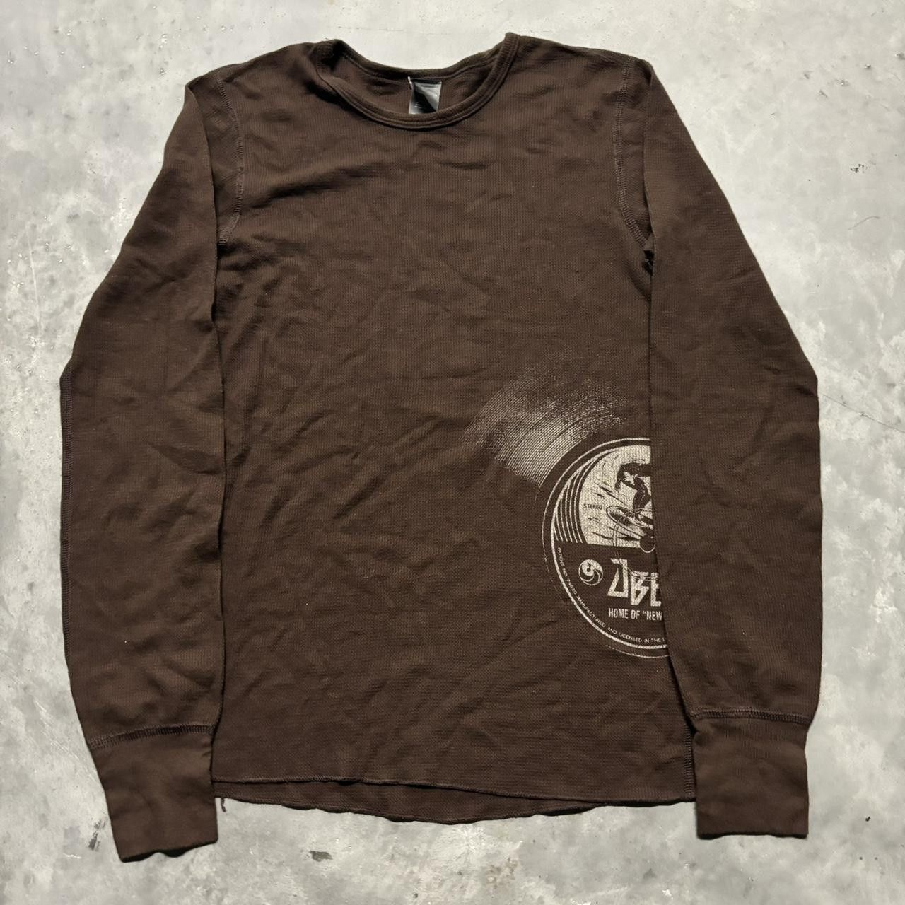 Obey × Vintage Crazy Vintage Y2K/2000s Cute Brown Obey Surf Thermal! Size S / US 4 / IT 40 - 1 Thumbnail