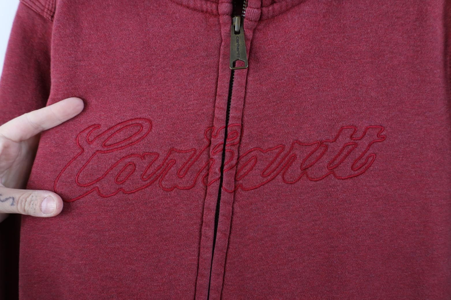 Carhartt Vintage Y2K Carhartt Spell Script Full Zip Hoodie Sweatshirt Size M / US 6-8 / IT 42-44 - 4 Thumbnail