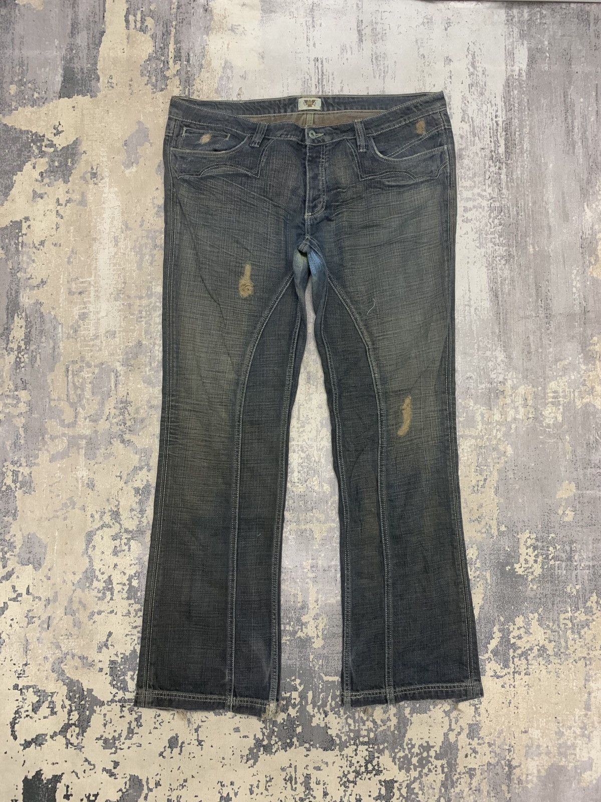If Six Was Nine Vintage Antik Denim Ripped Mudwash Oversize Distress Denim Size US 41 - 1 Thumbnail