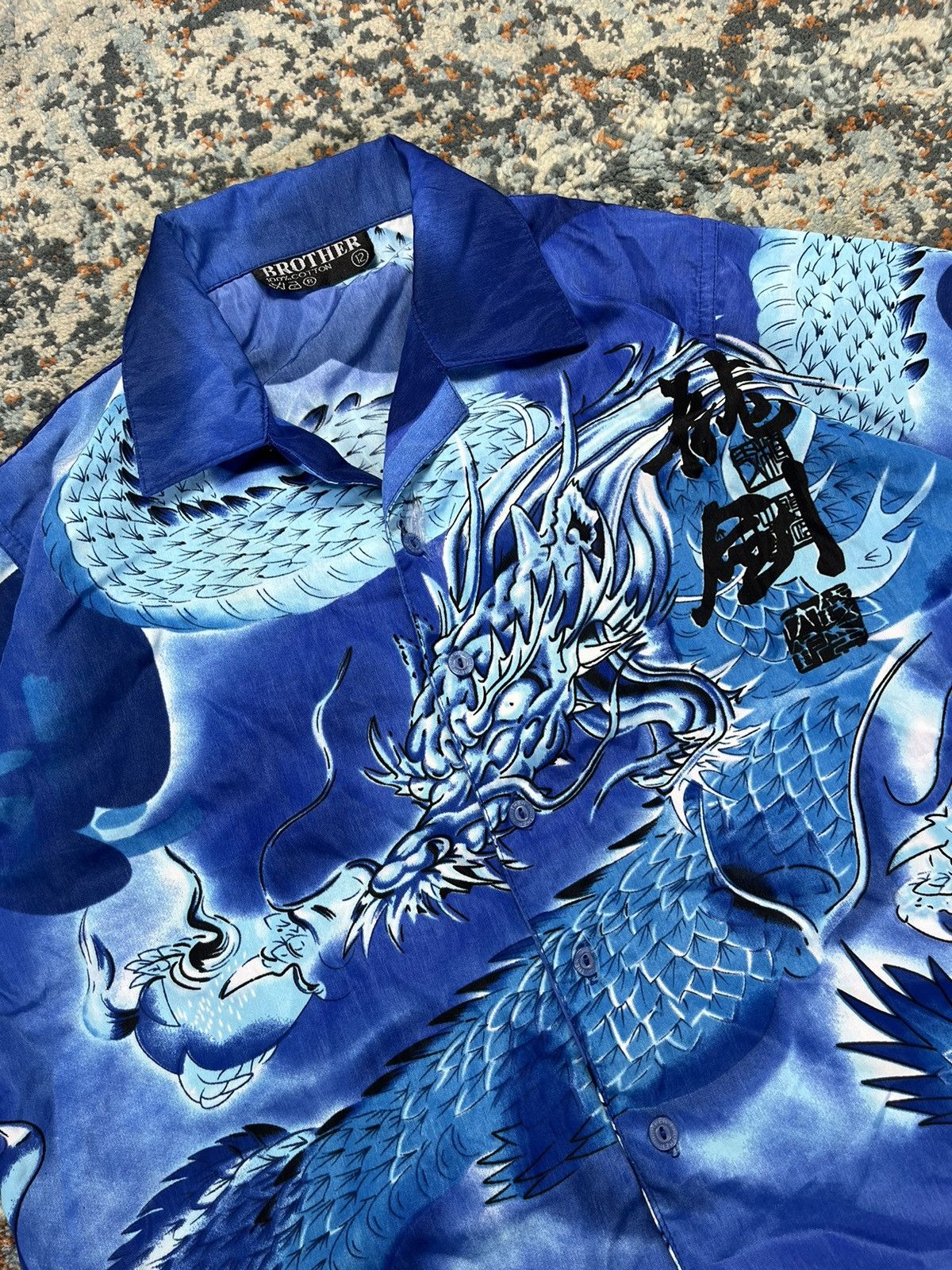 Vintage Vintage 90s Crazy Oriental dragon all over print shirt Size US XS / EU 42 / 0 - 5 Thumbnail