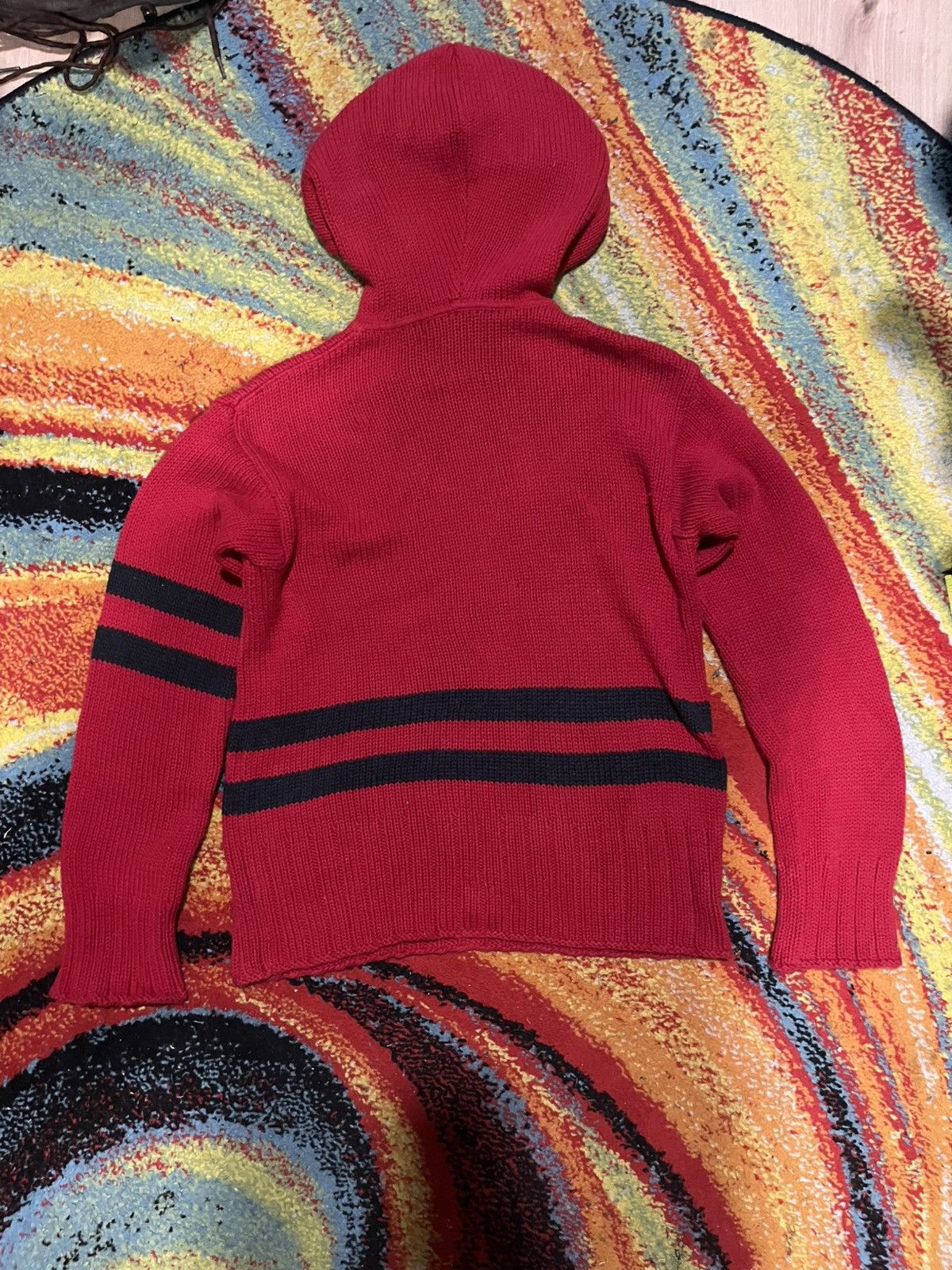 Polo Ralph Lauren Vintage Y2K Polo Ralph Lauren Knit Hoodie Small Old School Size US M / EU 48-50 / 2 - 4 Thumbnail