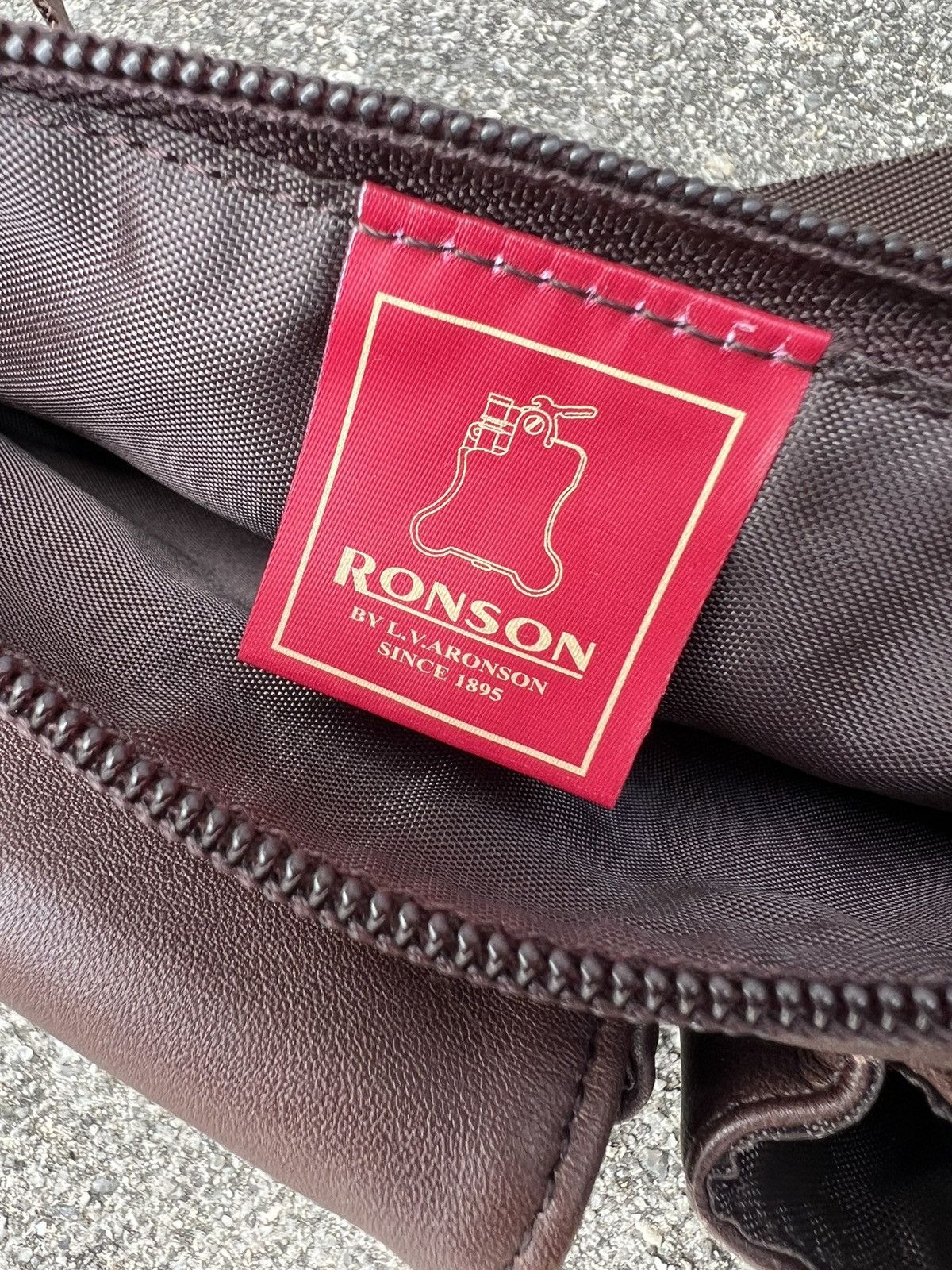 Leather VTG RONSON L.V.ARONSON Patina Brown Leather Mini Pouch Bag Size ONE SIZE - 18 Thumbnail