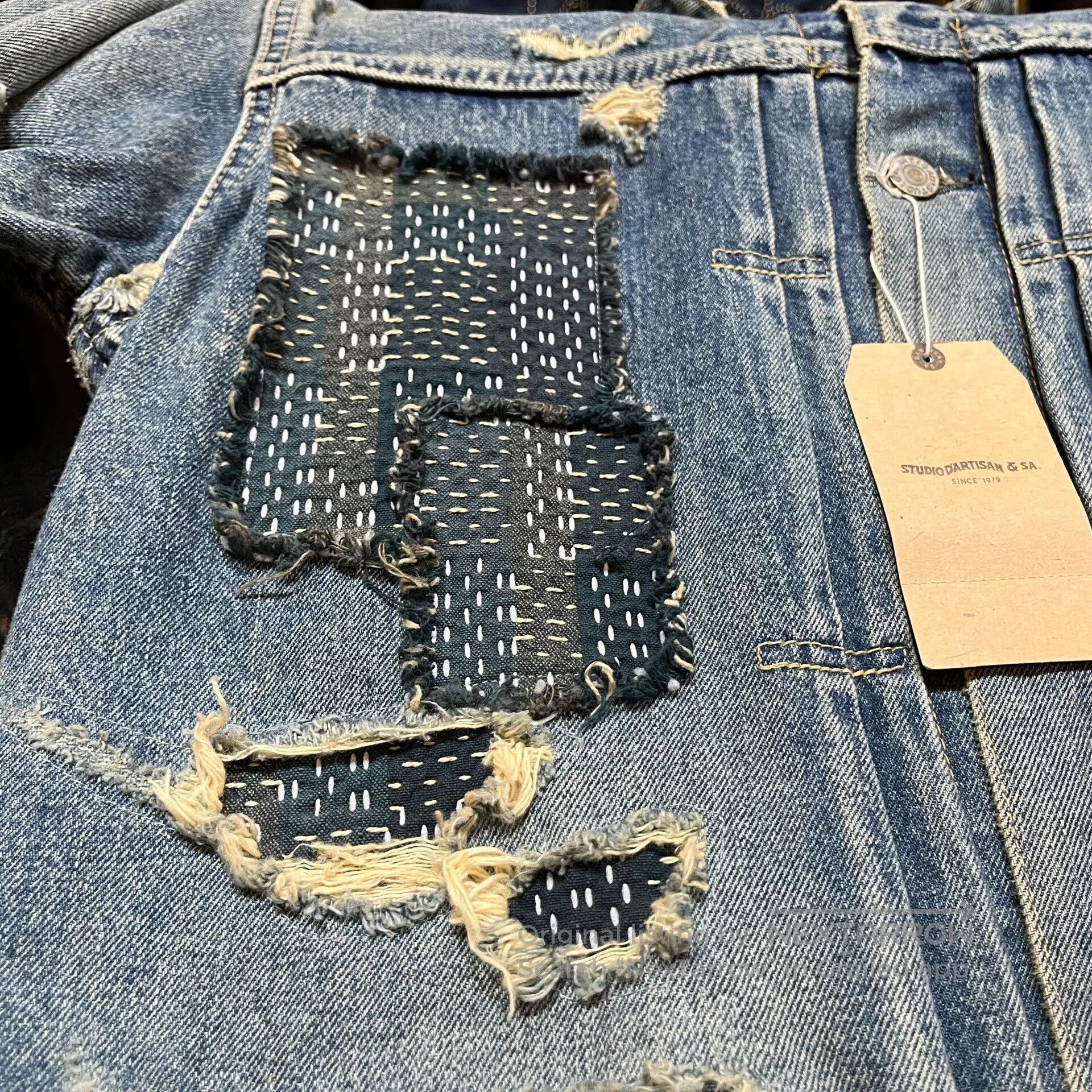 Studio D'Artisan Studio D'Artisan Distressed Denim Jacket. Size US XXS / EU 40 - 5 Thumbnail
