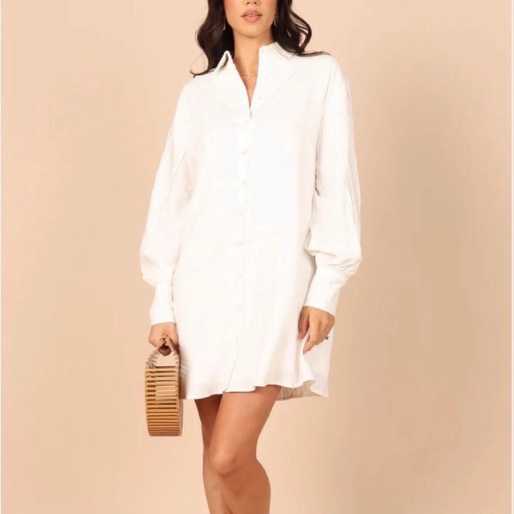 Free People Girl and the Sun White Mia Dress Oversized Boyfriend Button Up Shirt Women’s S Size S / US 4 / IT 40 - 2 Thumbnail