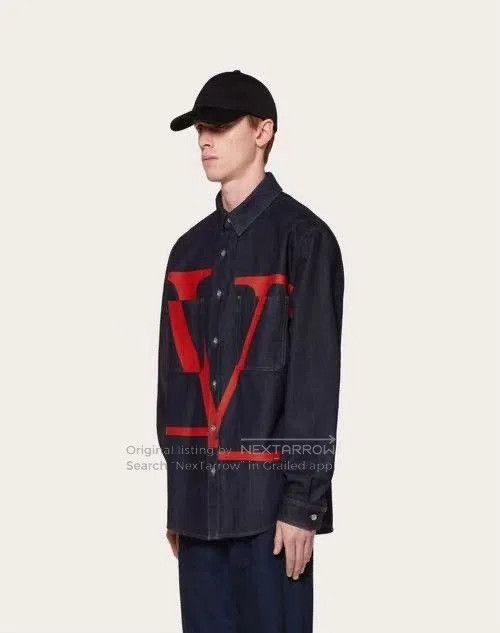 Valentino Valentino Big Logo Denim Shirt Jacket. Size US M / EU 48-50 / 2 - 9 Thumbnail