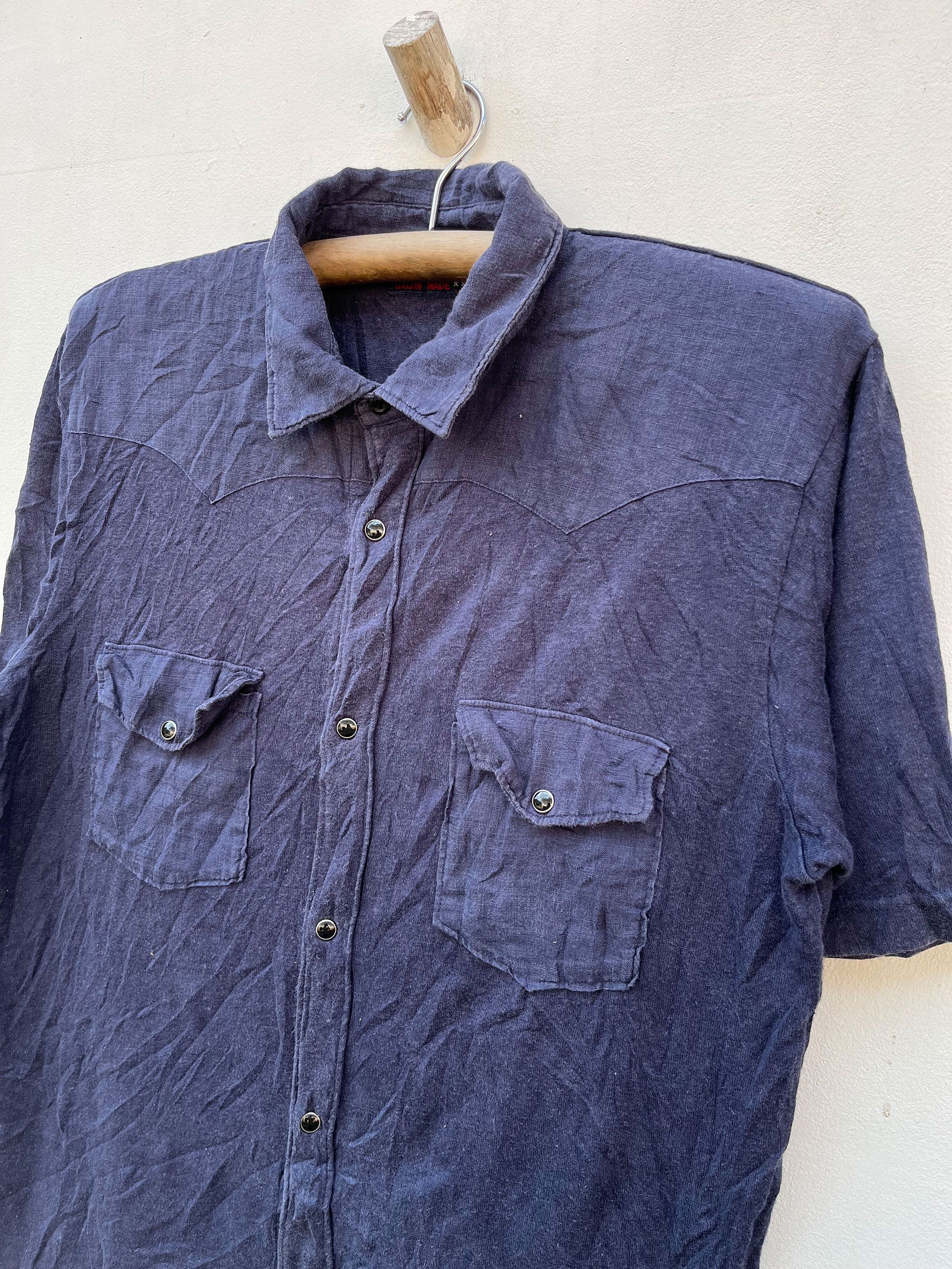 Japanese Brand Gaijin Made Japan Short Sleeve Pearl Snap Western Shirt Size US L / EU 52-54 / 3 - 2 Thumbnail