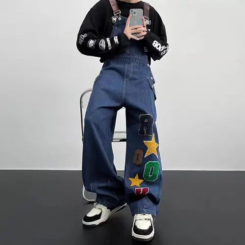 VIBE Retro design embroidered workwear denim overalls Size US 32 / EU 48 - 5 Thumbnail