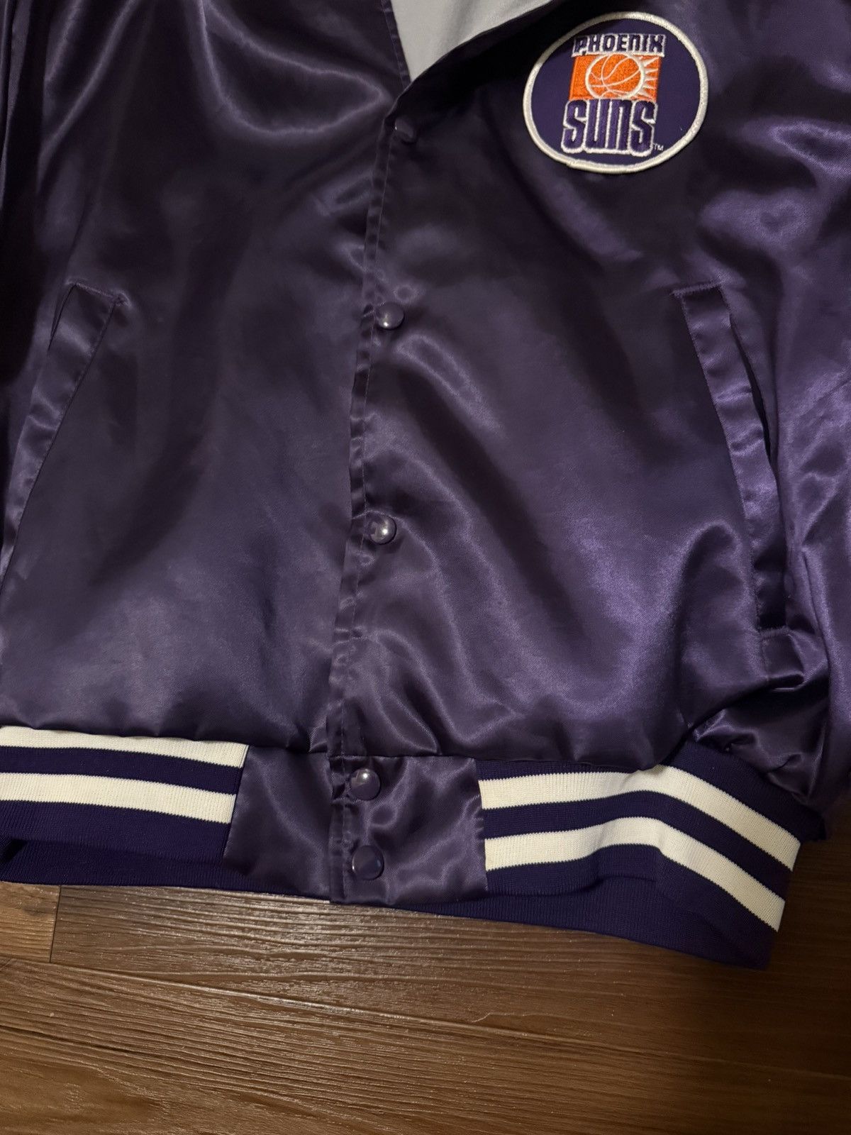NBA × Vintage VTG 80s Phoenix Suns NBA Varsity Letterman Jacket Purple vtg Size US L / EU 52-54 / 3 - 5 Thumbnail