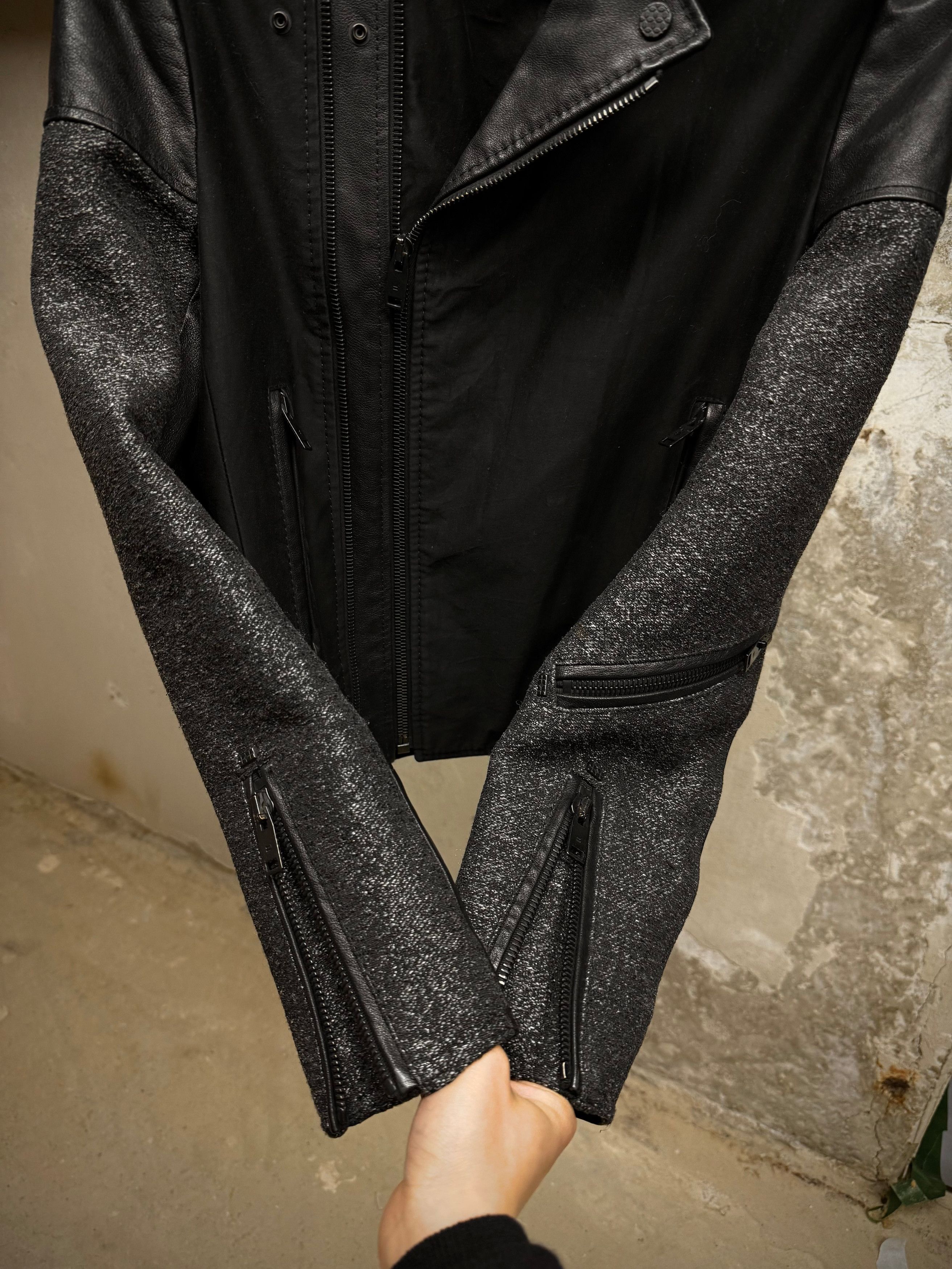 Balenciaga BALENCIAGA Buffalo Leather Hybrid Rider Jacket Size US XXS / EU 40 - 7 Thumbnail