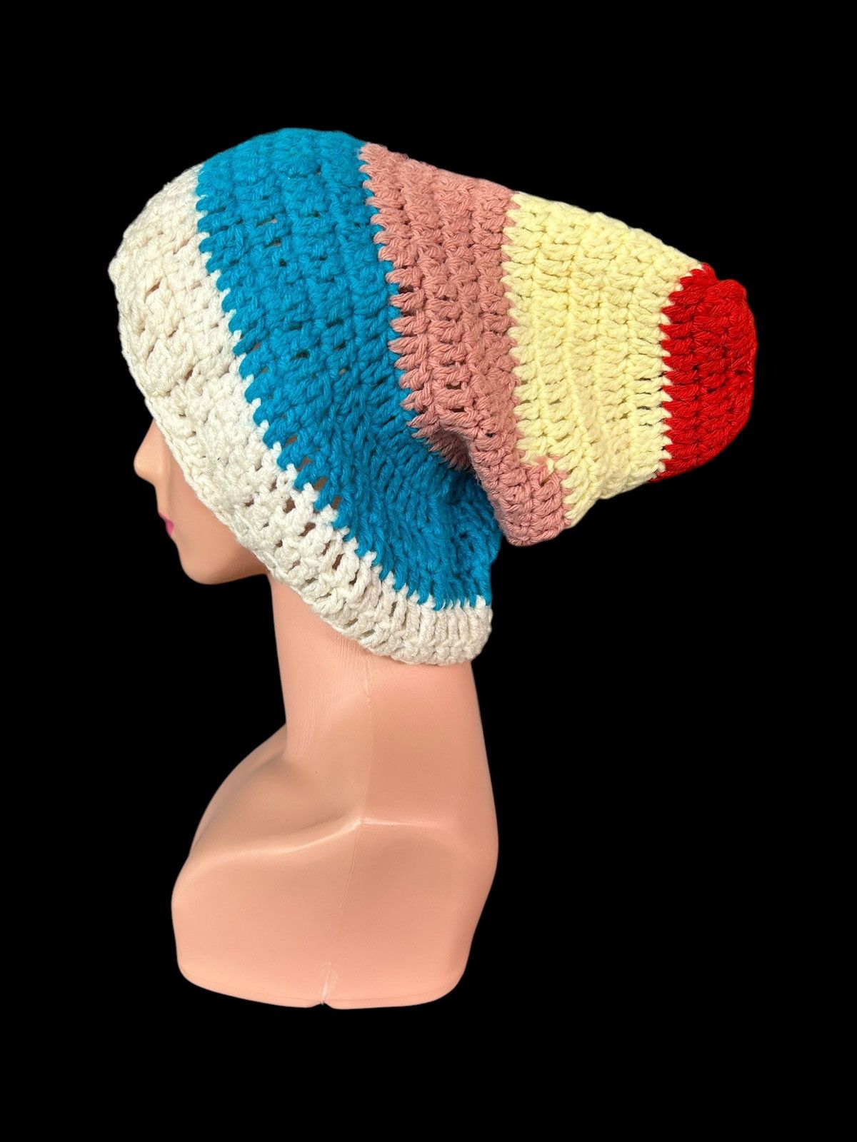 Japanese Brand × Kapital × Vintage Crochet Knitted handmade big Long Beanie Hats Size ONE SIZE - 3 Thumbnail