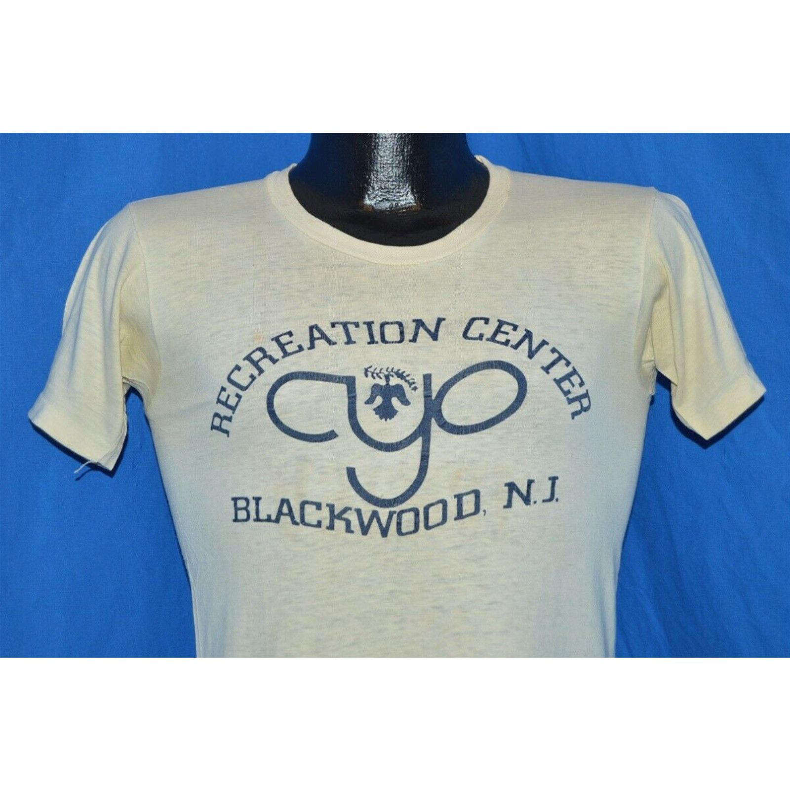 image of Vintage 60S Cyo Blackwood Nj Recreation Center Athletic White T-Shirt Small S, Men's