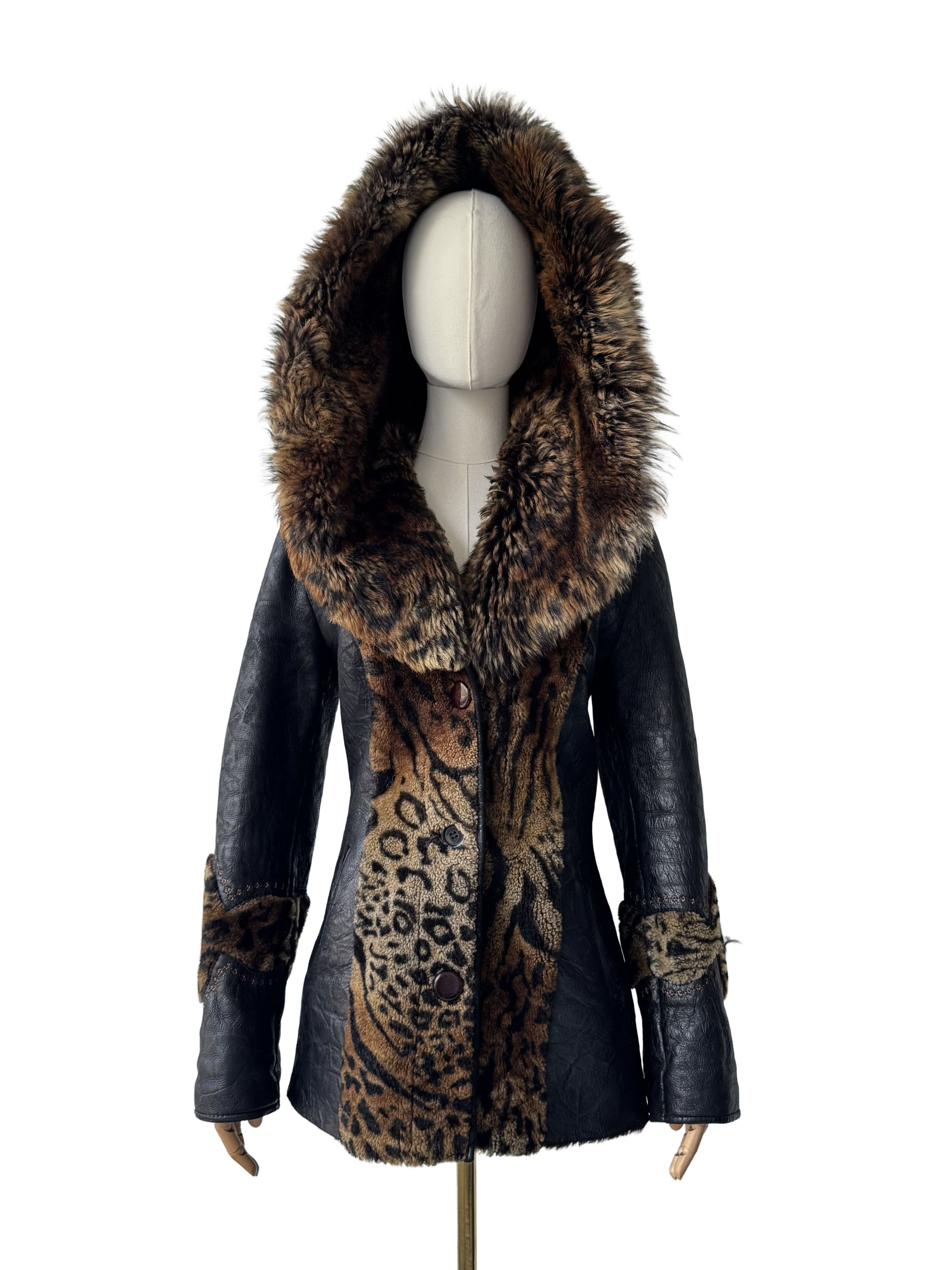 Vintage Vintage Real Sheepskin Hooded Coat Size M / US 6-8 / IT 42-44 - 3 Thumbnail