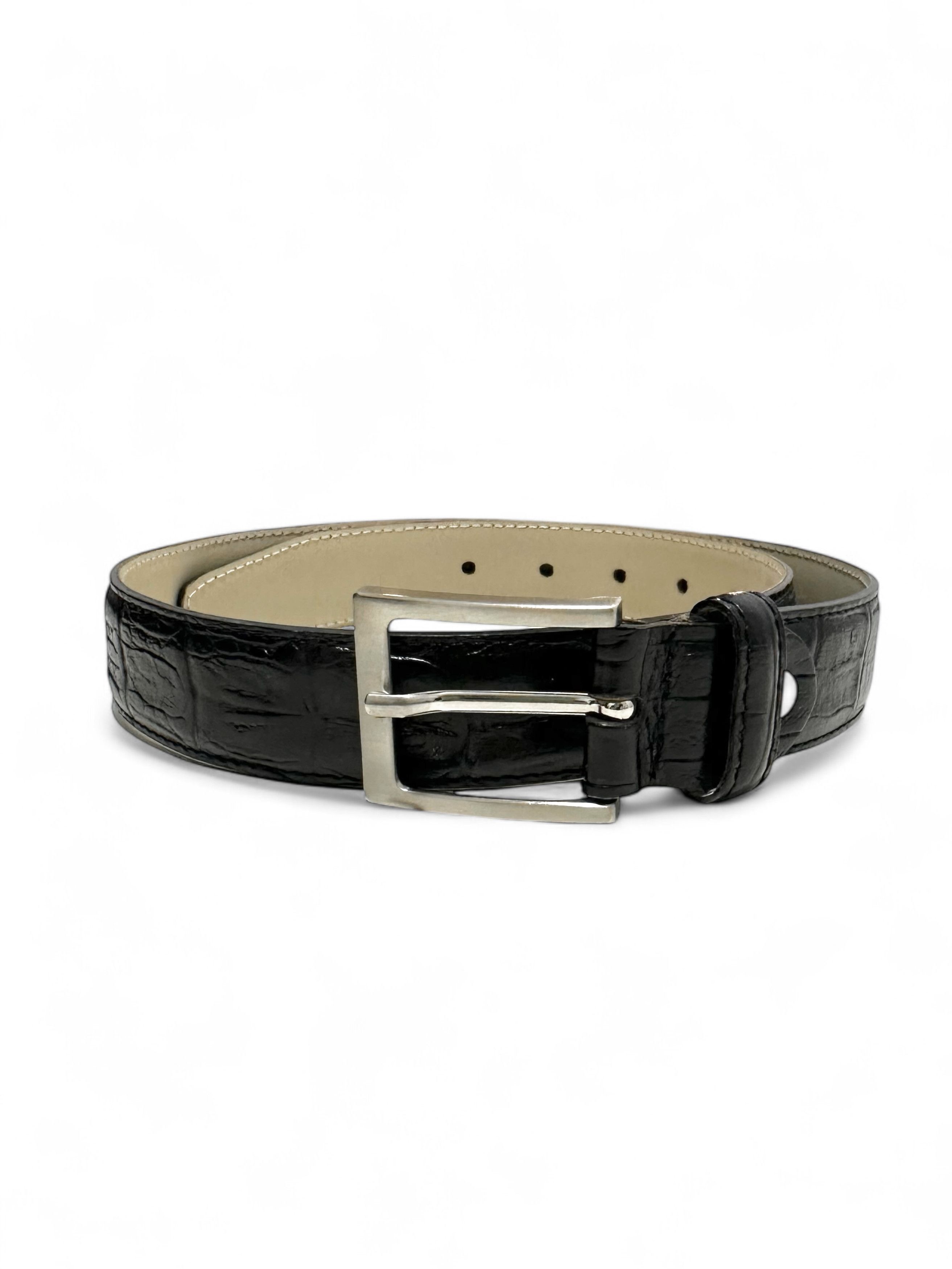 Vintage Vintage Made in Italy Black Leather Belt (S) Size ONE SIZE - 1 Thumbnail