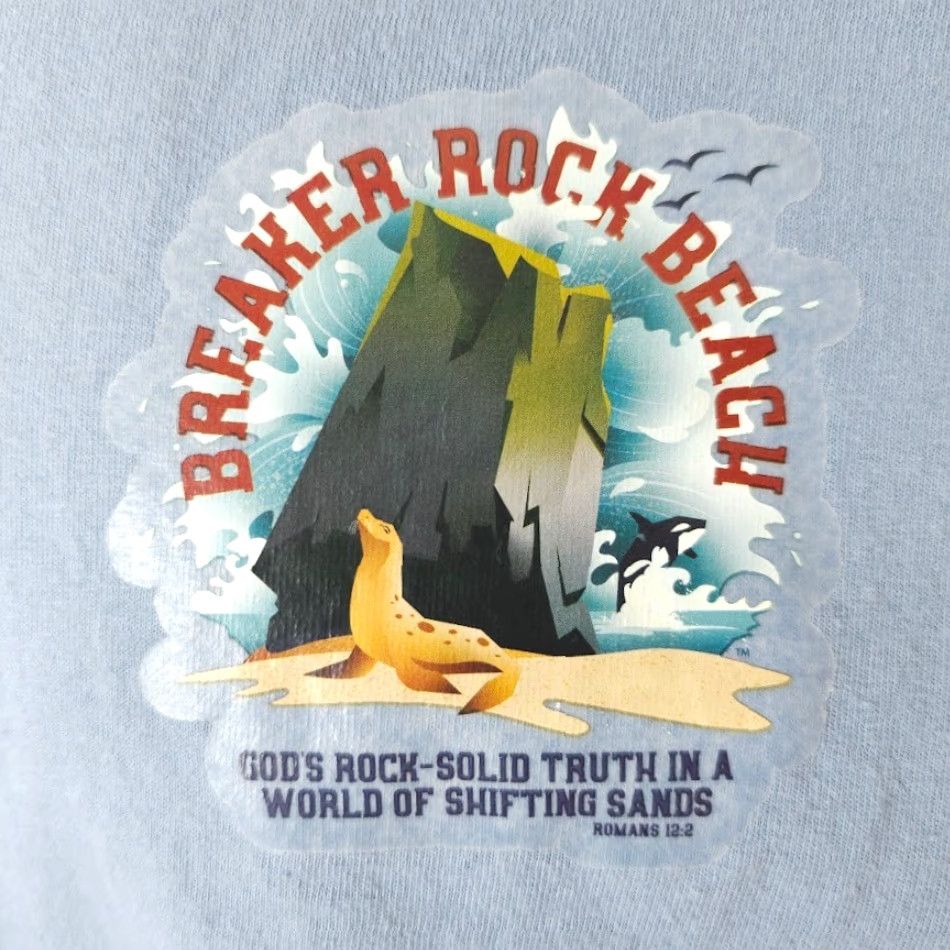 Gildan Christian T Shirt Mens L Blue Breaker Rock Beach Vacation Bible School Shirt Mens L Blue Breaker Rock Beach Vacation Bible School Shirt Size US L / EU 52-54 / 3 - 3 Thumbnail