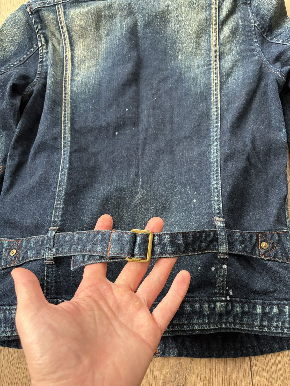 Johnbull Johnbull y2k Style Denim Painter Buckle Cinch Back Jacket Size M / US 6-8 / IT 42-44 - 22 Thumbnail