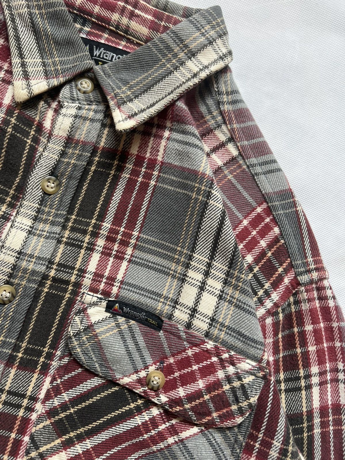 Flannel Vintage Wrangler Trail Plaid Red Checkered Flannel Shirt Size US M / EU 48-50 / 2 - 8 Thumbnail