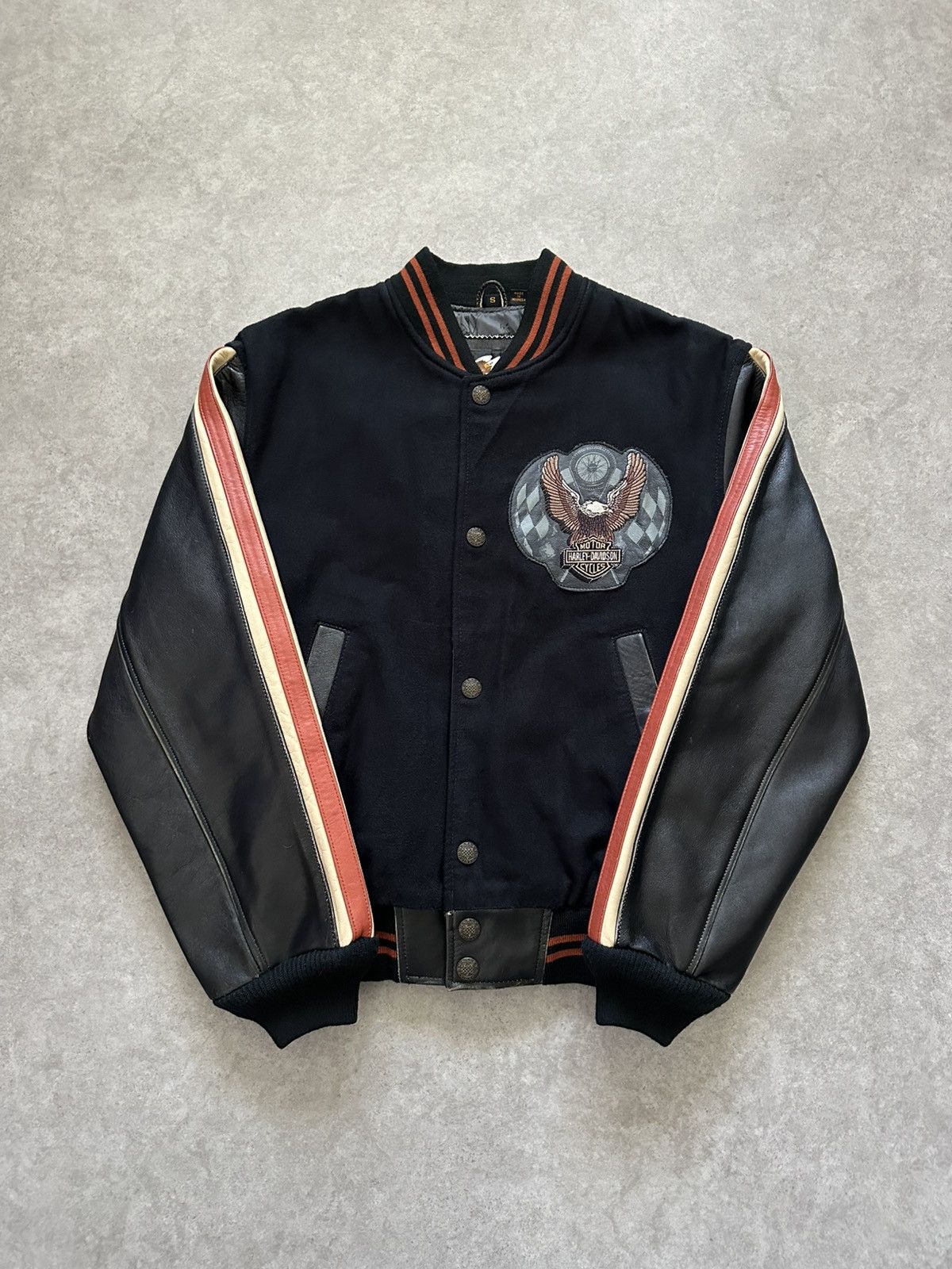 Vintage Harley Davidson Leather Jacket Varsity Biker Style