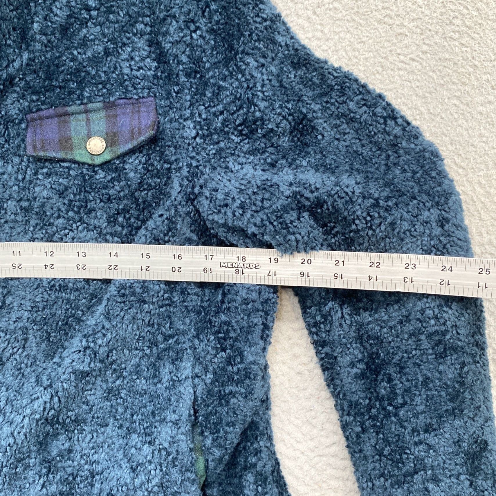 Pendleton Pendleton Sherpa Full Zip Fleece Deep Pile Jacket Plaid Blue Small Womens Size S / US 4 / IT 40 - 6 Thumbnail