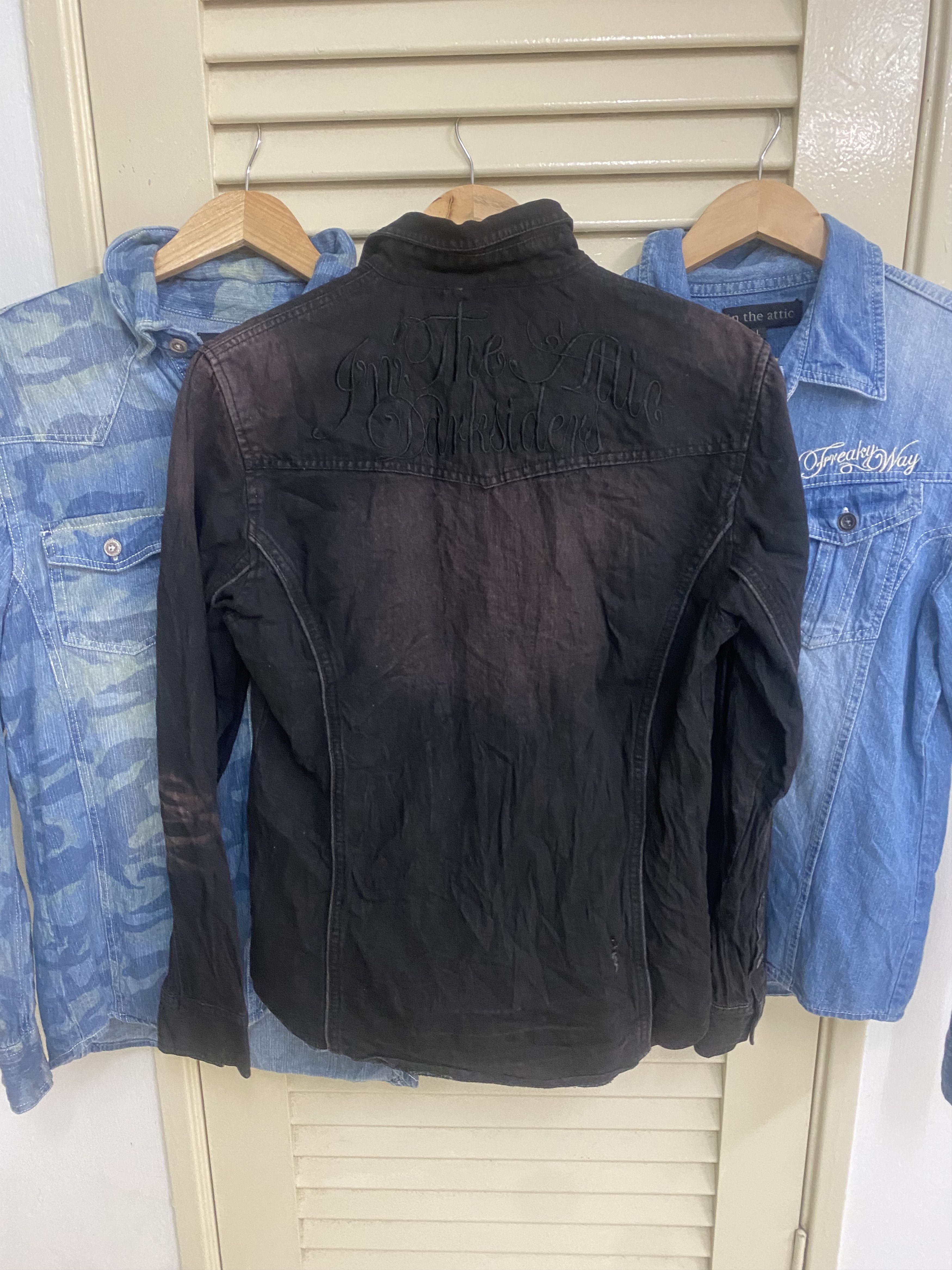 In The Attic Japanese Lots of 3 Denim Shirt Punkers Seditionaries Size US L / EU 52-54 / 3 - 6 Thumbnail
