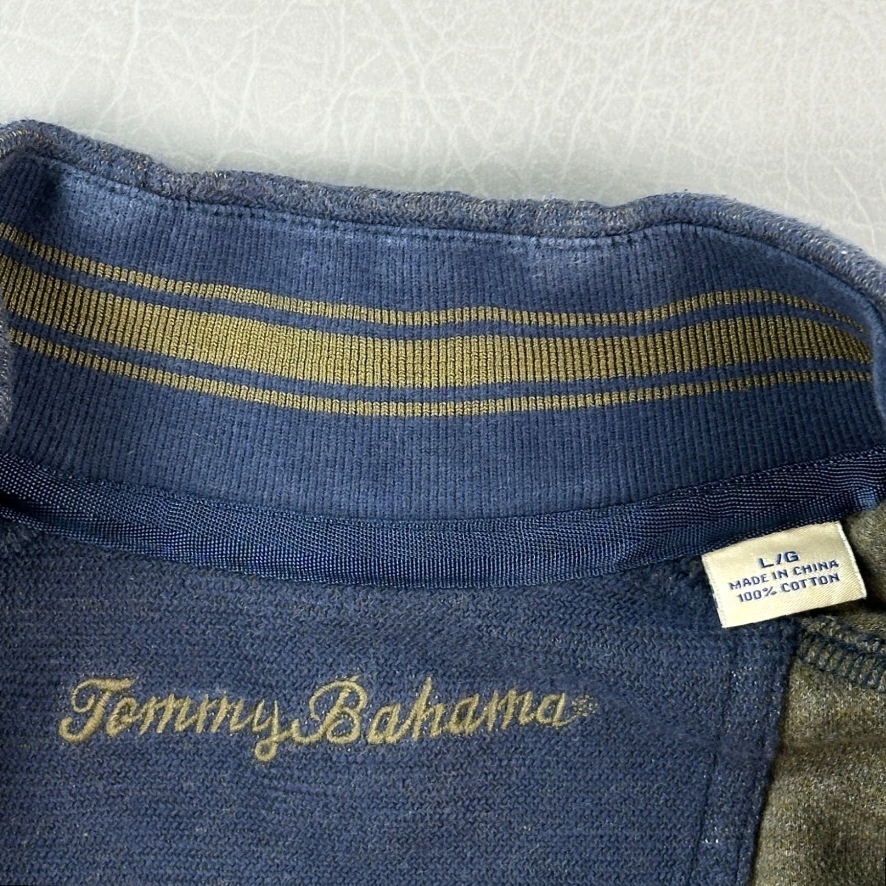 Tommy Bahama Tommy Bahama Sweater Mens Large Blue 1/4 Snap Mock Neck Pullover Golf Casual Shirt Size US L / EU 52-54 / 3 - 5 Thumbnail