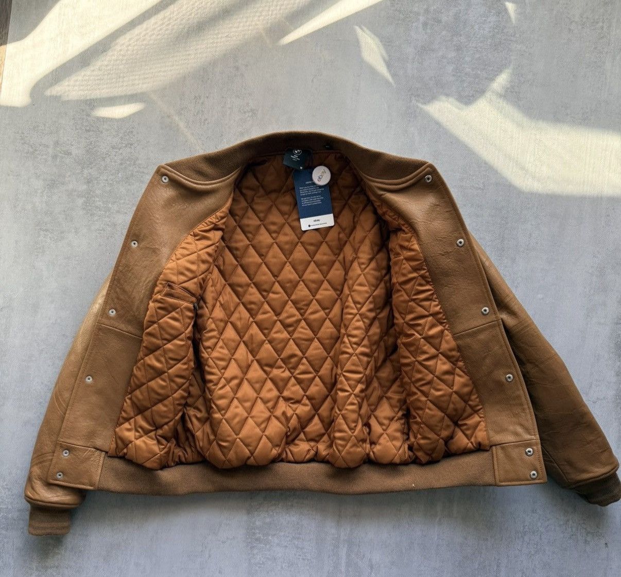 Kith Kith X BMW Leather Varsity Jacket Size medium Beige Size US M / EU 48-50 / 2 - 3 Thumbnail