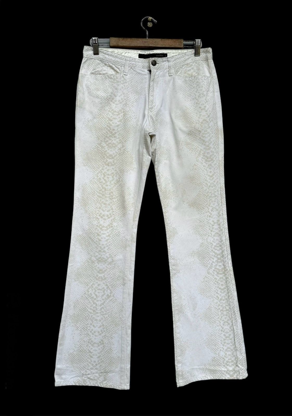 Japanese Brand Schlussel White Scale Flare Denim Pant