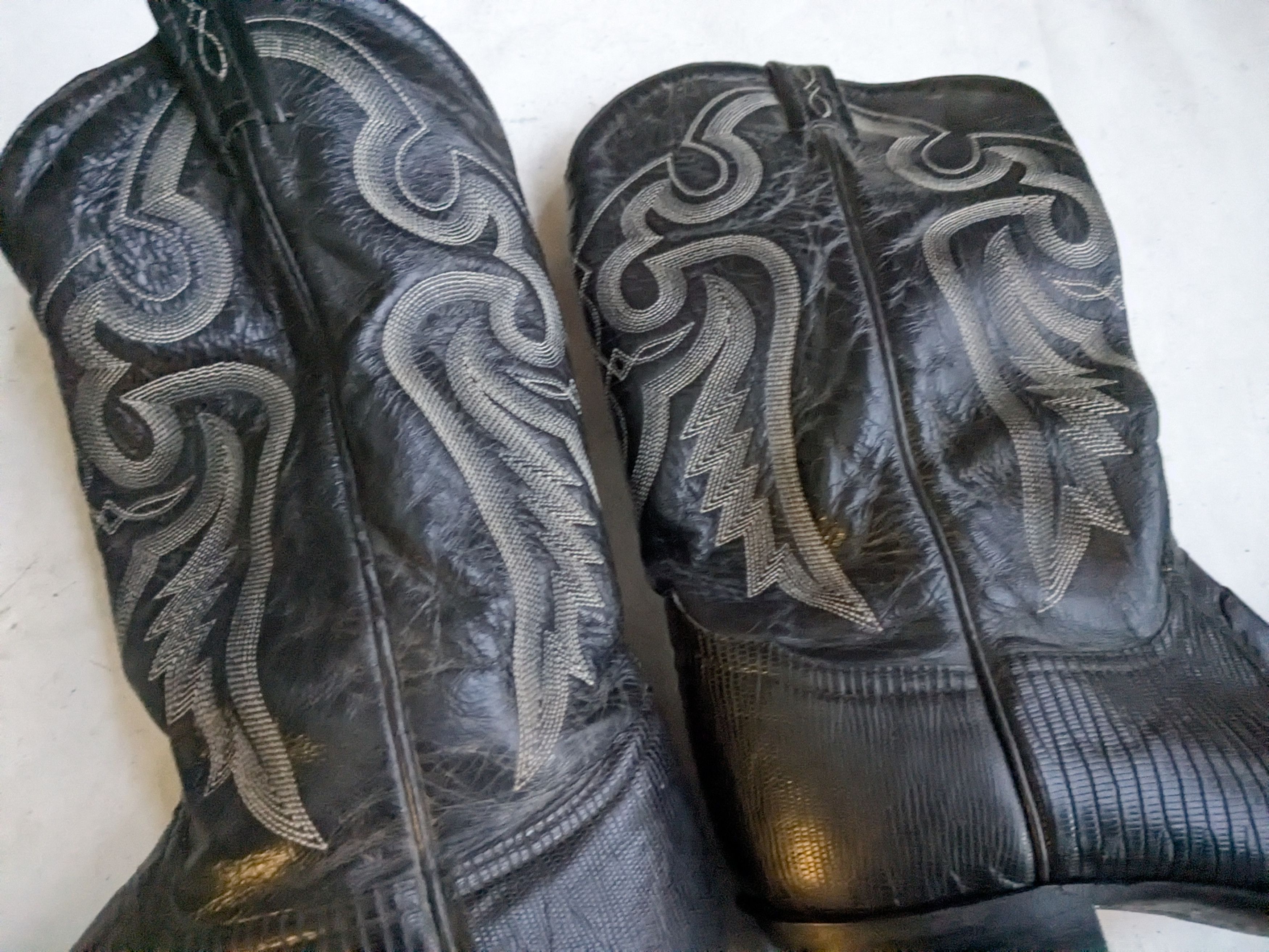 Tony Lama Tony Lama Cowboy Boots Black Lizard Leather 9 EE Wide Size US 9 / EU 42 - 4 Thumbnail