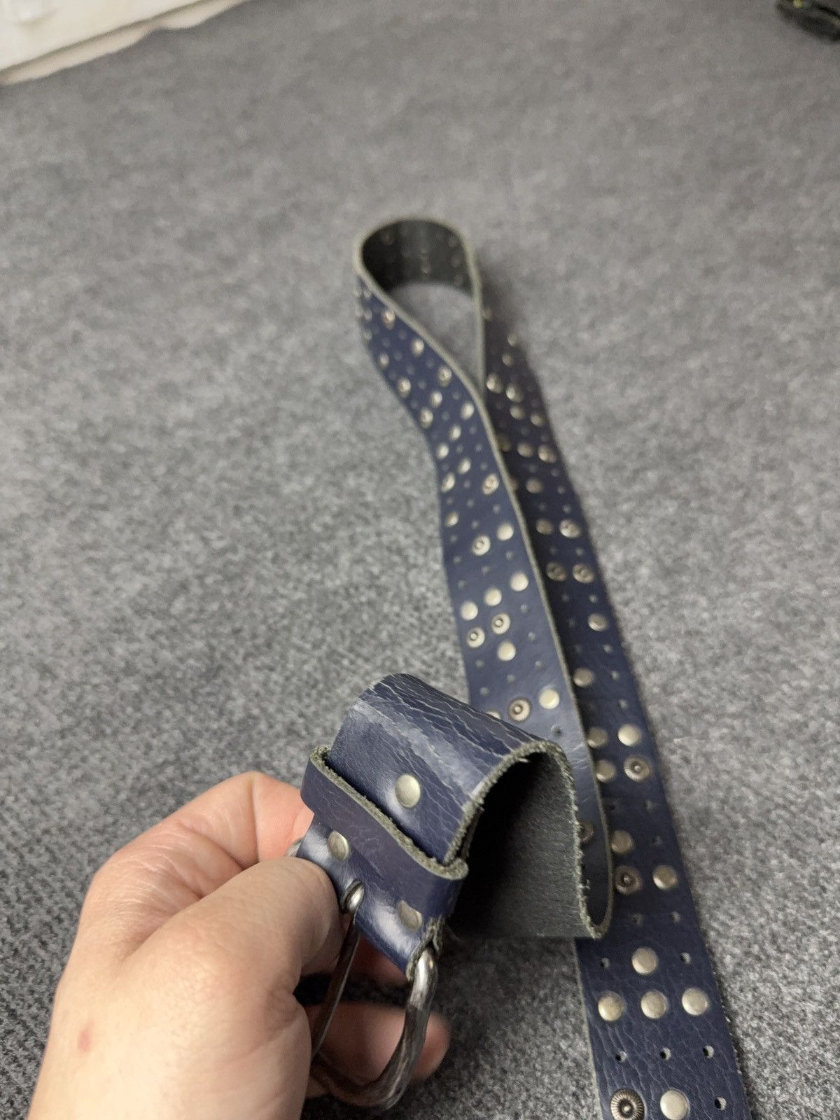 Japanese Brand Vintage Japanese Leather Punk Emo Rock Goth Y2K Drill belt Size ONE SIZE - 2 Thumbnail