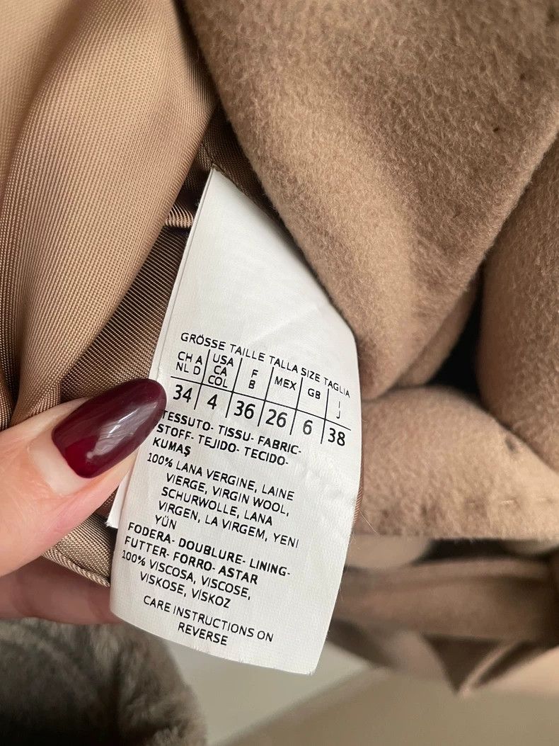 Max Mara Max Mara Classic Camel Water Ripple Wool Coat Size S / US 4 / IT 40 - 5 Thumbnail