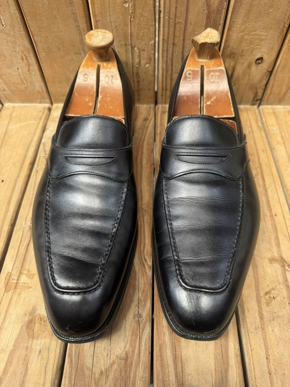 George Cleverley George cleverly black slip on men’s leather loafers US 10 E Size US 10 / EU 43 - 3 Thumbnail
