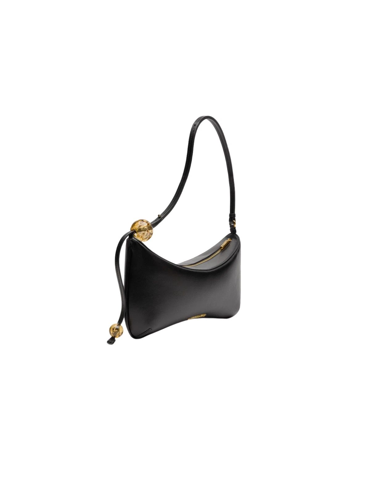 Jacquemus JACQUEMUS Bisou Perle Large Black Leather Shoulder Bag Size ONE SIZE - 2 Thumbnail