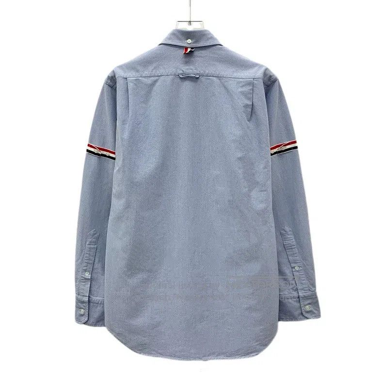Thom Browne Thom Browne Blue double-sleeved cotton shirt Size US M / EU 48-50 / 2 - 2 Thumbnail