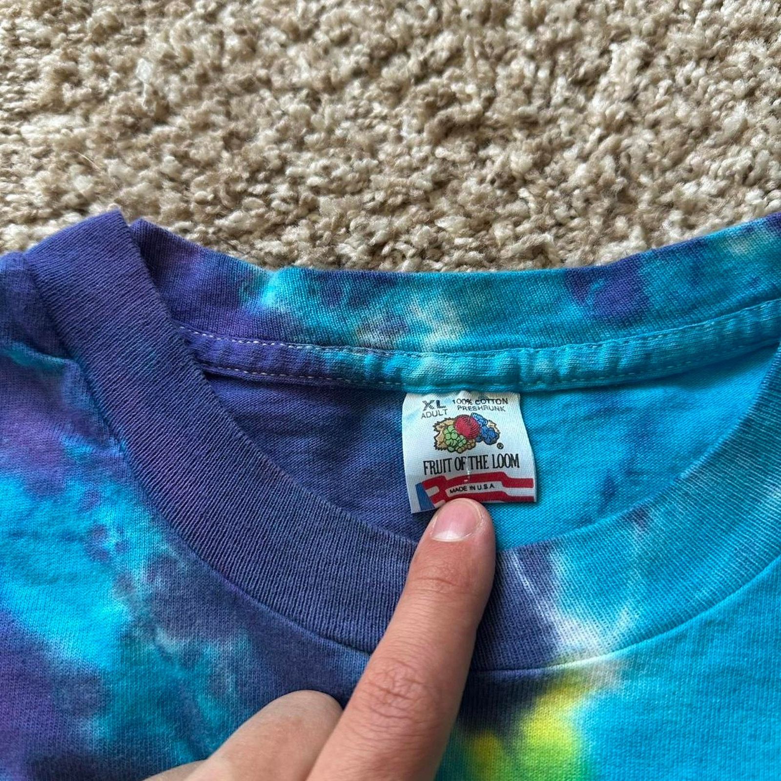 Vintage Vintage 90s Hippy Class High Stoner Tie Dye Blank Tee Shirt Size US XL / EU 56 / 4 - 8 Thumbnail