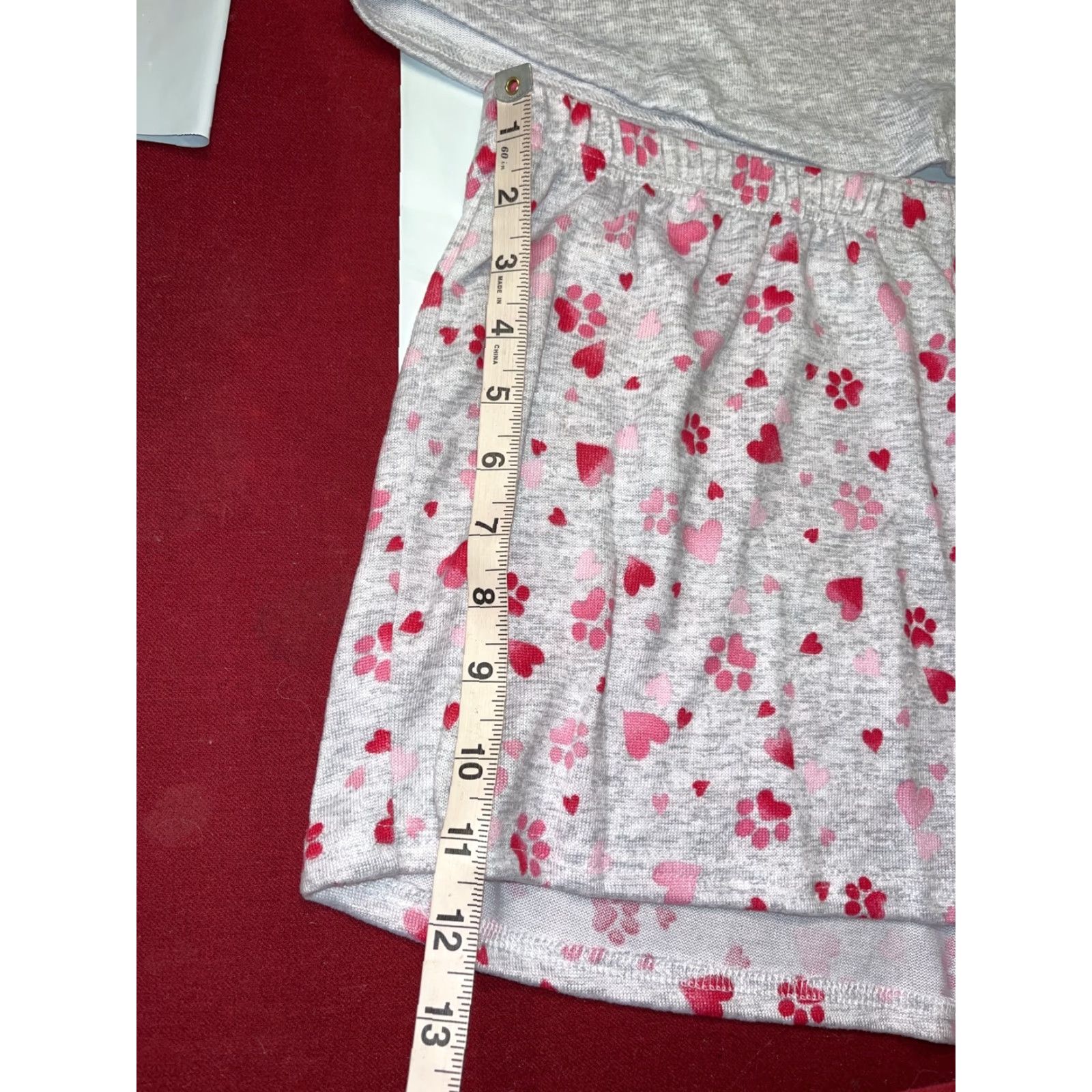 Laura Ashley Laura Ashley Heart DOG PJs NEW Women 2PC Shorts/Top Set My Dog Is My Valentine Paws and Hearts Heather Gray Size ONE SIZE - 5 Thumbnail