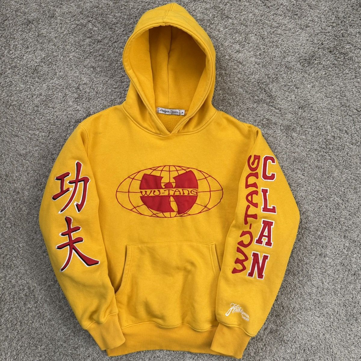 🔴Wu-Tang Hoodie Size Medium Tiger WuTang Clan Yellow Sweater