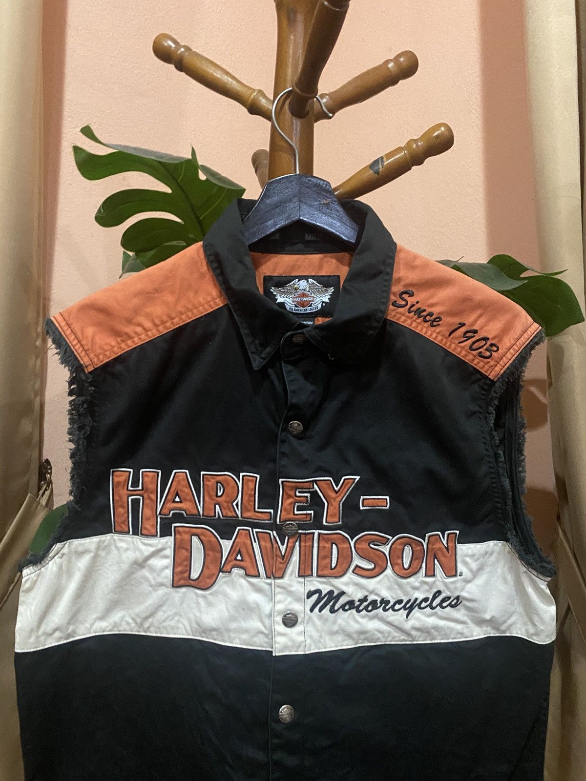 Harley Davidson Vintage 2007 Harley-Davidson Sleeveless Button-Up Vest Size US M / EU 48-50 / 2 - 10 Thumbnail