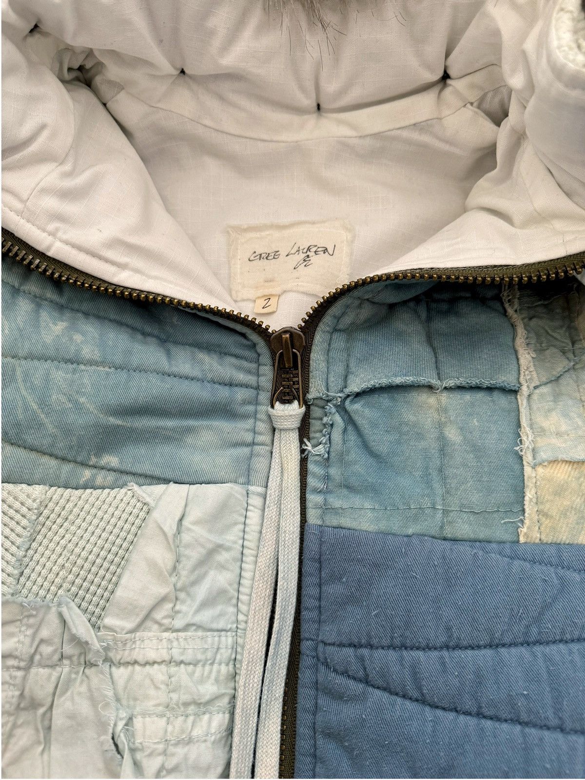 Greg Lauren Sz2 Indigo Scrapwork Patchwork Snorkel Puffer Parka Size US M / EU 48-50 / 2 - 8 Thumbnail