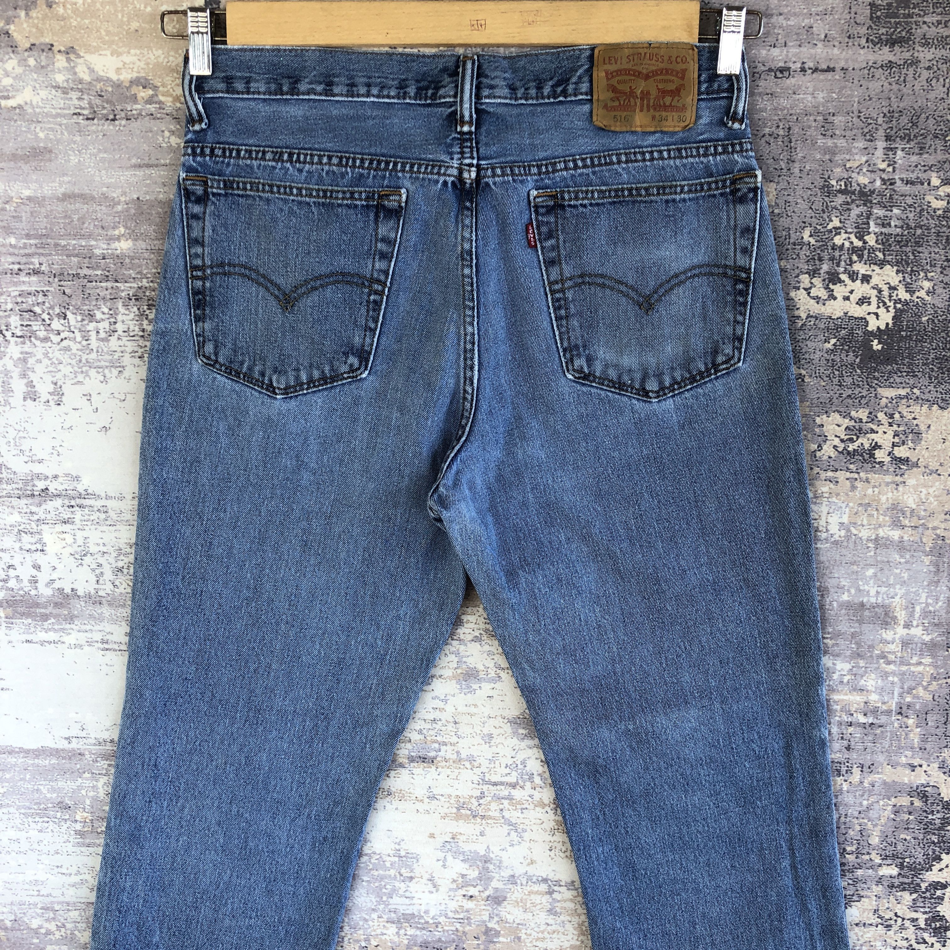 Levi's Vintage Y2K Levis 516 Faded Jeans Levi's Light Wash Denim Size US 32 / EU 48 - 4 Thumbnail