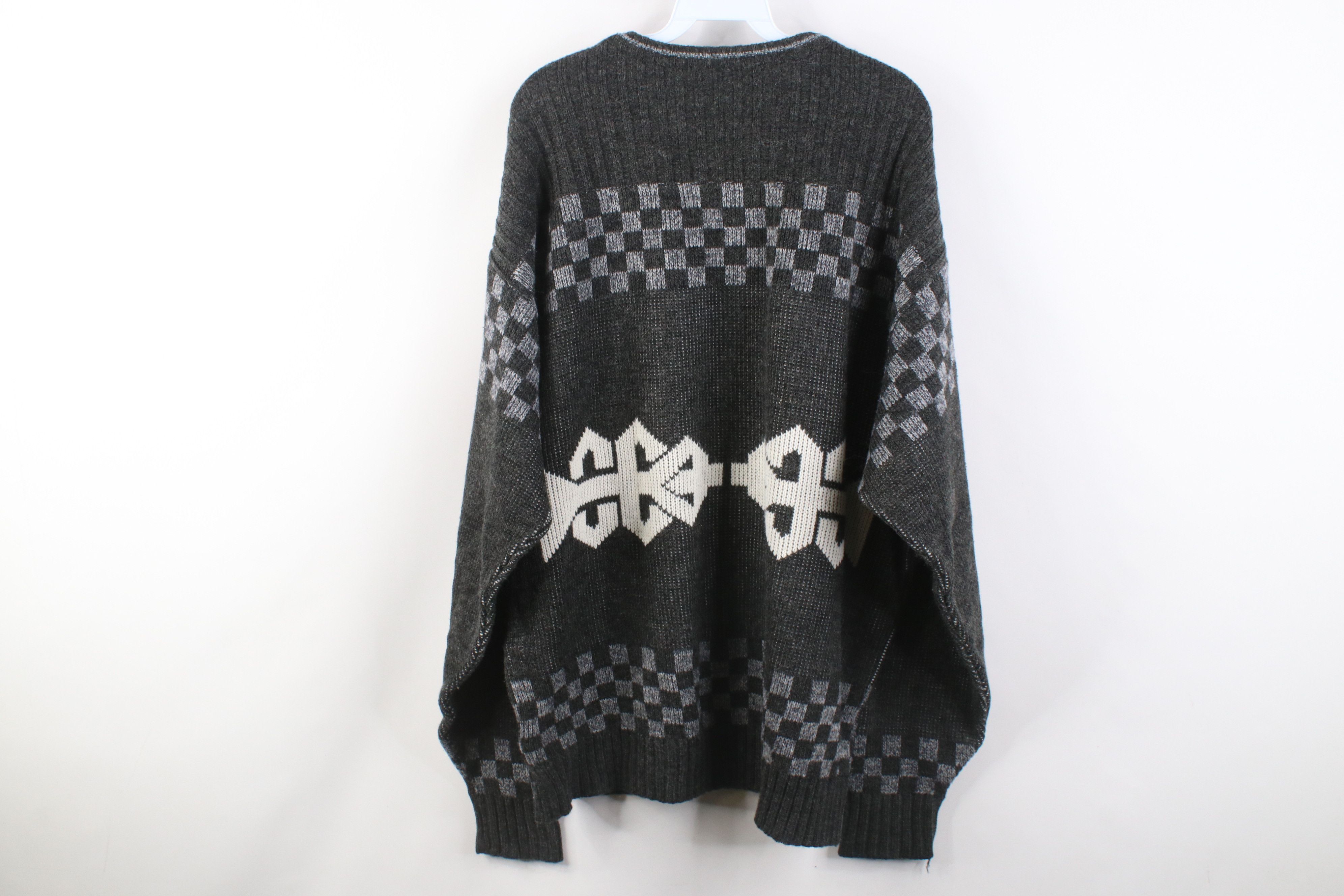 Vintage Vintage 90s Streetwear Ribbed Knit Crewneck Sweater Size US XXL / EU 58 / 5 - 10 Thumbnail