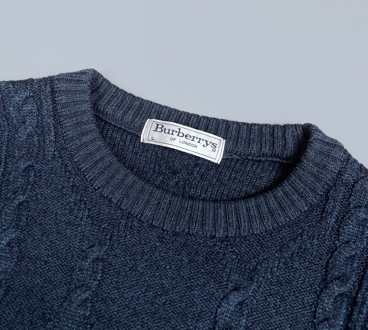 Burberry Vintage Burberry Wool Embroidered Logo Crew Knit Sweater L Size US L / EU 52-54 / 3 - 11 Thumbnail