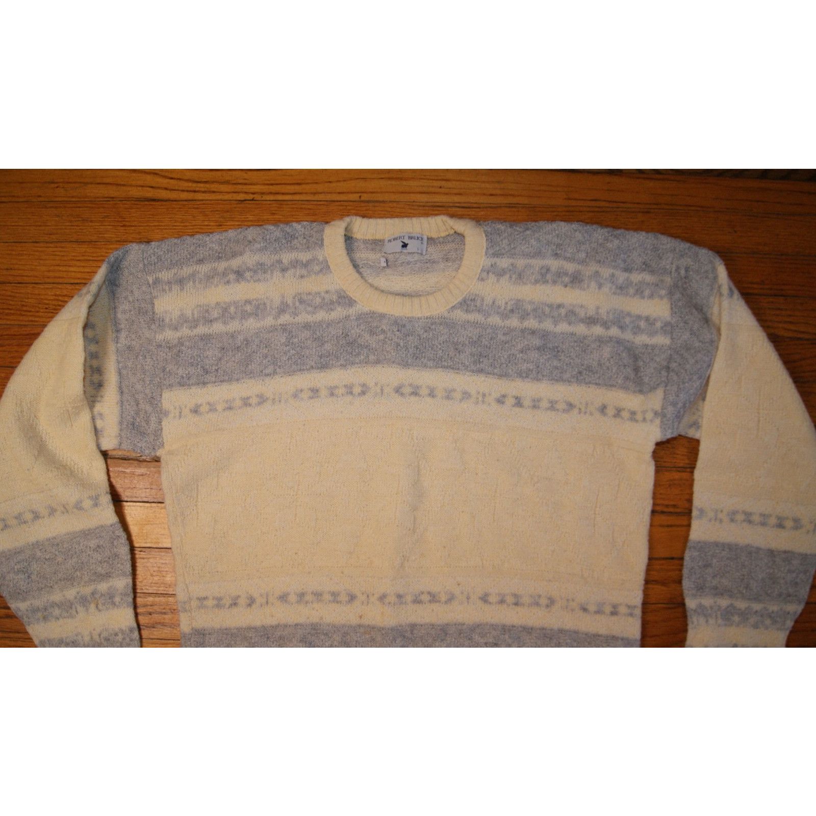 Robert Bruce VTG 80s Robert Bruce Mens Large Wool Knit Sweater Fair Isle Size US L / EU 52-54 / 3 - 1 Thumbnail