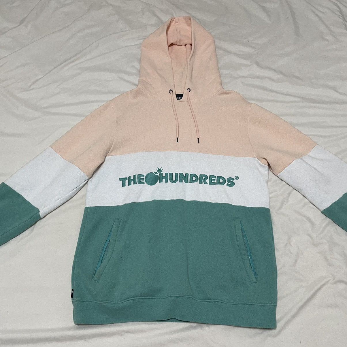 The Hundreds Canal Pink, White & Turquoise Green Hoodie Size US M / EU 48-50 / 2 - 1 Thumbnail