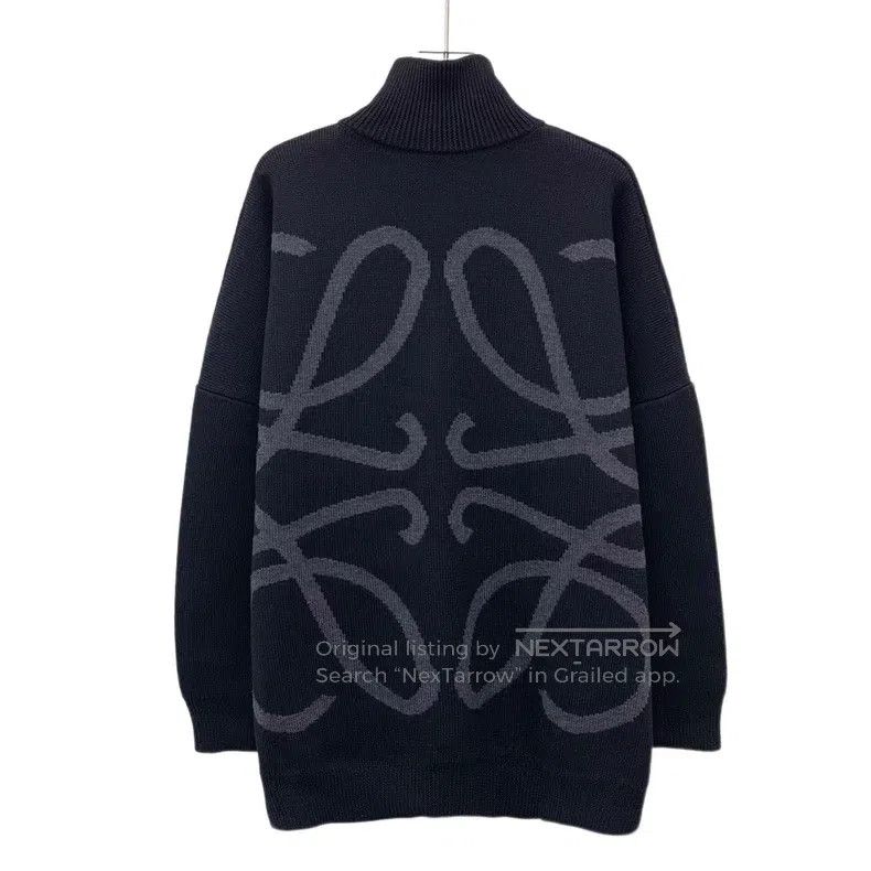 Loewe Loewe Black logo embedded floral wool semi-zip long-sleeve Size XS / US 0-2 / IT 36-38 - 2 Thumbnail